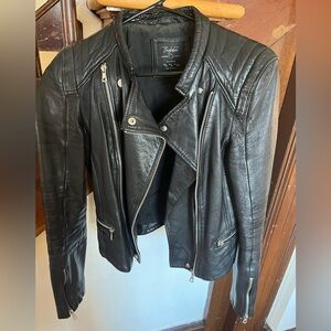 Zara Leather Moto Jacket. Size: L